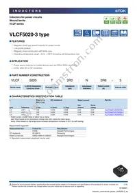 VLCF5020T-2R7N2R2-3 Datasheet Cover