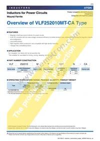 VLF252010MT-R68N-CA Datasheet Page 3