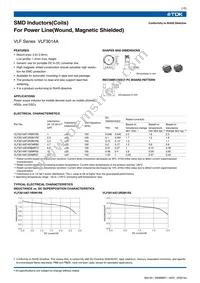VLF3014AT-220MR37 Datasheet Cover
