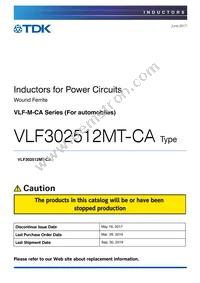 VLF302512MT-1R0N-CA Datasheet Cover