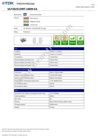 VLF302515MT-100M-CA Datasheet Cover