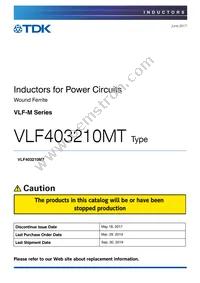 VLF403210MT-220M Datasheet Cover