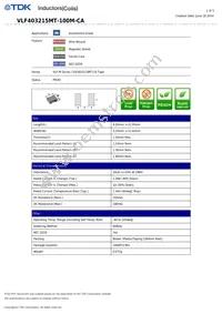 VLF403215MT-100M-CA Datasheet Cover