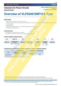 VLF504010MT-220M-CA Datasheet Page 3