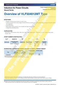 VLF504012MT-220M Datasheet Page 3