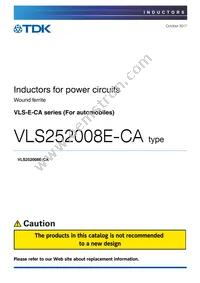 VLS252008ET-3R3M-CA Datasheet Cover