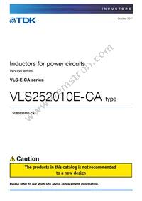 VLS252010ET-R47N-CA Datasheet Cover