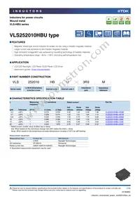 VLS252010HBU-100M Datasheet Cover