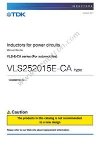 VLS252015ET-1R5N-CA Datasheet Cover