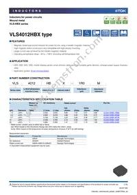 VLS4012HBX-100M Datasheet Cover