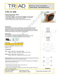 VPL12-400 Datasheet Cover