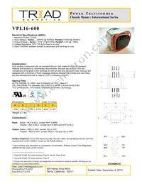 VPL16-600 Datasheet Cover