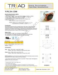 VPL20-1200 Datasheet Cover
