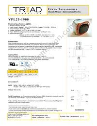 VPL25-1900 Datasheet Cover