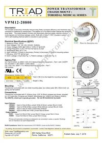 VPM12-20800 Datasheet Cover