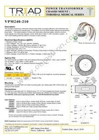 VPM240-210 Datasheet Cover
