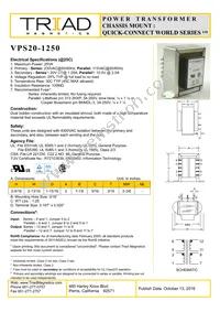 VPS20-1250-B Datasheet Cover