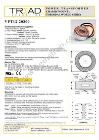VPT12-20800 Datasheet Cover