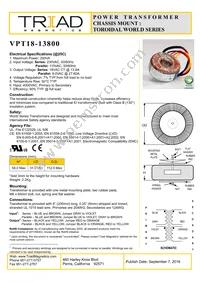 VPT18-13800 Datasheet Cover