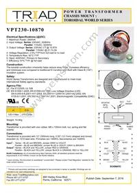 VPT230-10870 Datasheet Cover