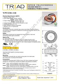 VPT230-110 Datasheet Cover