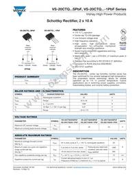 VS-20CTQ040SPBF Datasheet Cover