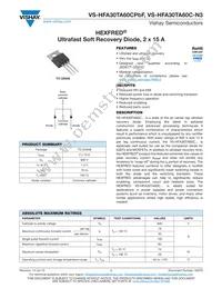 VS-HFA30TA60C-N3 Datasheet Cover