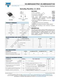 VS-MBR4045CT-N3 Datasheet Cover