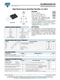 VS-MBR4045WT-N3 Datasheet Cover