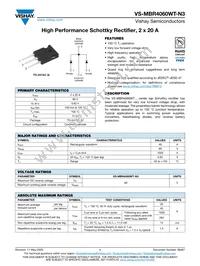 VS-MBR4060WT-N3 Datasheet Cover