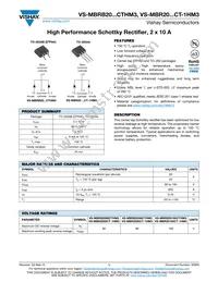 VS-MBRB2090CTRHM3 Datasheet Cover