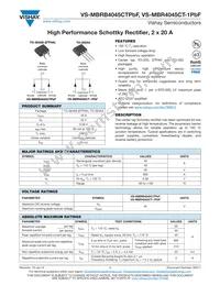 VS-MBRB4045CTTRRP Datasheet Cover
