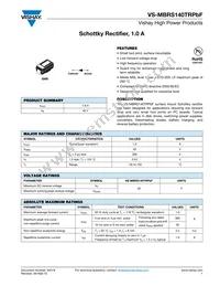 VS-MBRS140TRPBF Datasheet Cover