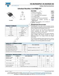 VS-MUR820-N3 Datasheet Cover