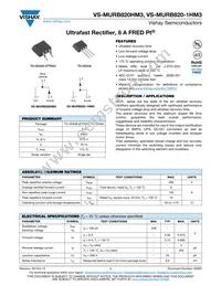 VS-MURB820TRRHM3 Datasheet Cover