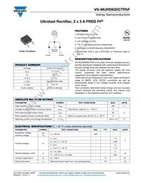 VS-MURD620CTTRLPBF Datasheet Cover