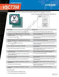 VSC7398XYU Datasheet Cover