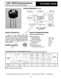 VTT9103H Datasheet Cover