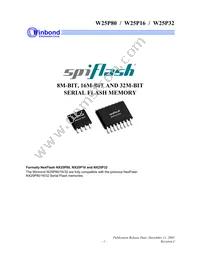 W25P80VSSIG T&R Datasheet Cover