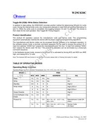 W29C020CP90B Datasheet Page 5