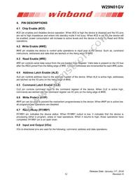 W29N01GVBIAA Datasheet Page 12