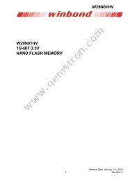 W29N01HVBINF Datasheet Cover