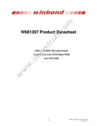 W681307DG Datasheet Cover