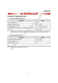 W681513SG Datasheet Page 20