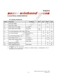 W681513SG Datasheet Page 21