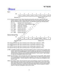 W77I058A25DL Datasheet Page 16