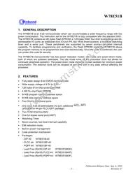 W78E051B40PL Datasheet Page 3