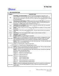 W78E051B40PL Datasheet Page 5