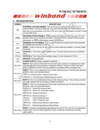 W78E051C40PL Datasheet Page 4