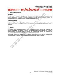 W78E051C40PL Datasheet Page 9